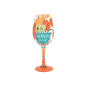 Lolita Best Daughter Ever Wine Glass, 15 oz