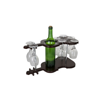 Guitar Shaped Bottle and Glasses Holder