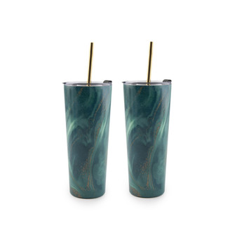 24 Oz Decal Straw Tumbler Set of 2