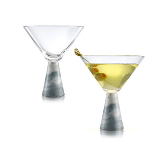 Marble Martini Glasses, Set of 2, 9 Oz