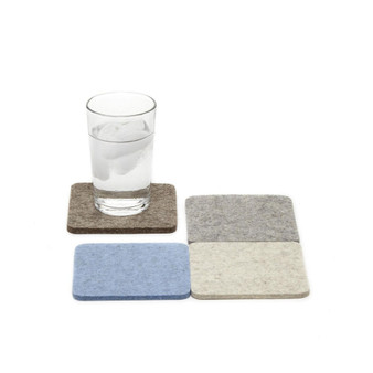 Bierfilzl Merino Wool Felt Square Coaster Multi 4 Pack