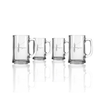 Fly Fishing Beer Mug 16Oz- Set Of 4 Glasses
