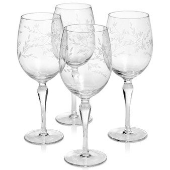 Etched Floral Wine Glasses, Set of 4, Created for Macy's