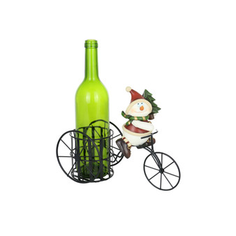Snowman Riding Tricycle Wine Bottle Holder