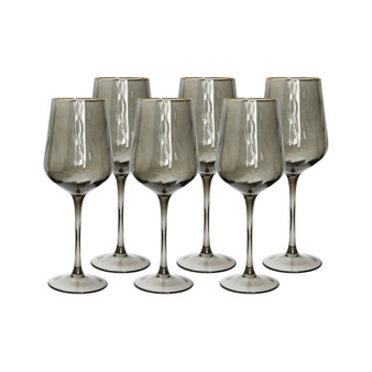 Gray Wine Glasses, Set of 6