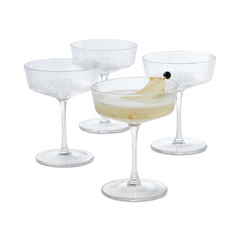 Fluted Coupe Glasses, Set of 4, Created for Macys