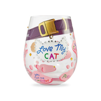 LOLITA Love My Cat Stemless Wine Glass