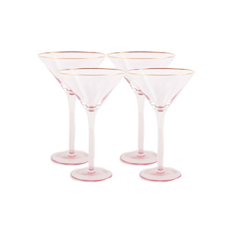 Glass Stemmed Martini, 4 Piece Set