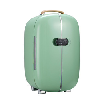 Portable Skincare Fridge, 12L Mini Fridge for Bedroom, Office, Dorm and Car, Thermoelectric Cooler and Warmer Refrigerator for Beauty, Makeup and Cosmetics, Green