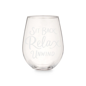 Sit Back and Relax Stemless Wine Glass