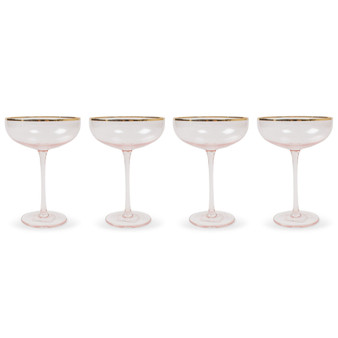 Pink Coupe Glass Set of 4