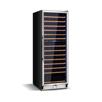 154-Bottle Freestanding Wine Cooler Refrigerator Dual Zone Wine Cellar