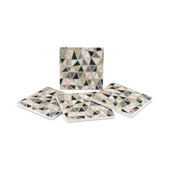 Thirstysone Marbled Geo Blush 4-Pc. Coaster Set