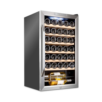 Freestanding Wine Refrigerator, 34 Bottle Wine Cooler