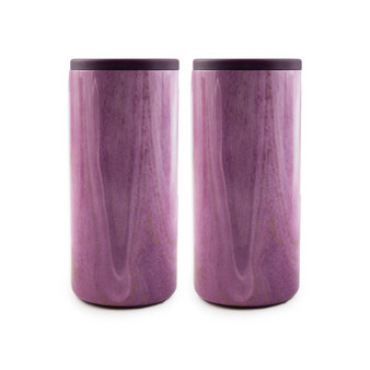 Insulated Garnet Pink Geode Slim Can Coolers, 2 Pack