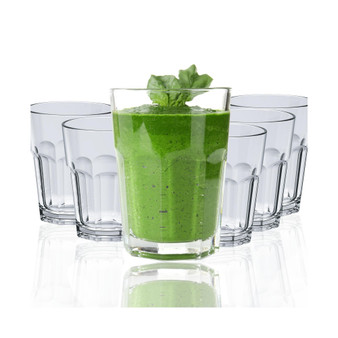 Drinking Glasses Acrylic By - Water Glasses - Glass Cups - Plastic Glasses - Glasses set - Clear Tumbler Dishwasher Safe BPA FREE Durable glassware sets Set Of 6