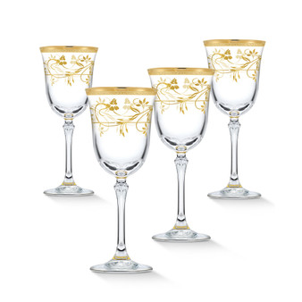 4 Piece Rosalia Flower Red Wine Set