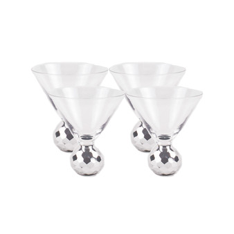 Glass Disco Martini, 4 Piece Set