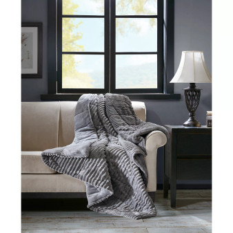 Parker Plush Down Alternative Corduroy Throw, 60" x  70"
