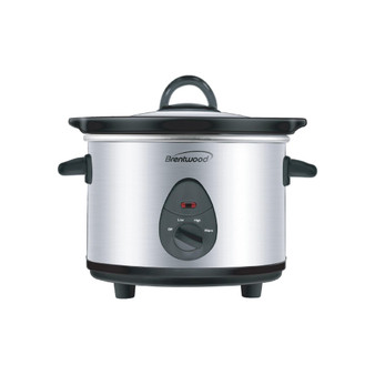 Brentwood 1.5 Quart Slow Cooker in Stainless Steel with 3 Settings