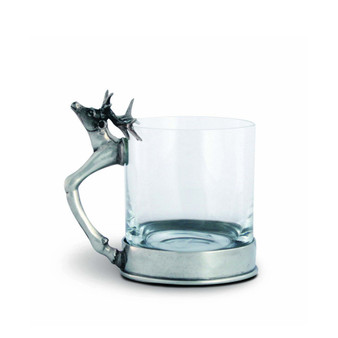 Bar Glass with Deer, Stag Head and Leg Handle