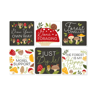 Wild Mushrooms - Funny Red Toadstool Party Decorations - Drink Coasters Set of 6