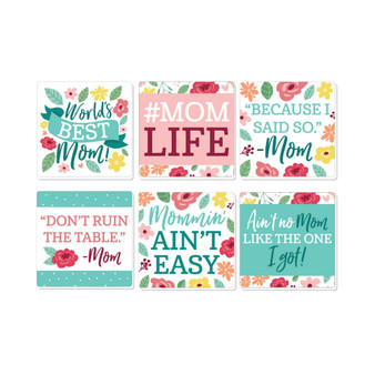 Colorful Floral Happy Mother's Day - Funny Party Decor - Drink Coasters Set of 6