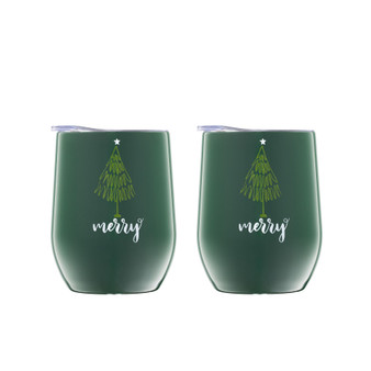 Insulated Merry Wine Tumblers, Set of 2