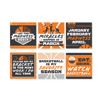Basketball - Let the Madness Begin - Funny Party Decor - Drink Coasters Set of 6