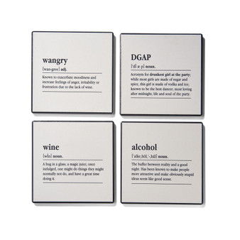 4.25'' D Definitions Ceramic Coasters Set, 4 Piece