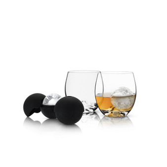 Glacier Rocks Ice Ball Mold and Tumbler Set, 4 Piece