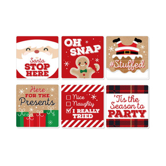 Jolly Santa Claus - Funny Christmas Party Decorations Drink Coasters - Set of 6