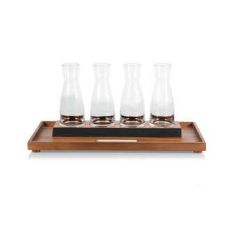 Cava Wine Tasting Kit with 4 Glass Carafes, Set of 6