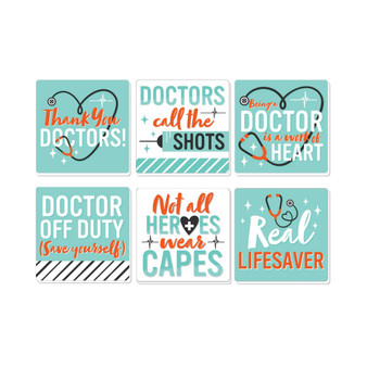 Thank You Doctors - Funny Doctor Appreciation Decor - Drink Coasters - Set of 6