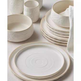Shosai Stoneware 16 Pieces Dinnerware Set, Service for 4