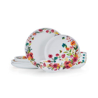 Karina Bone China 12 Piece Dinnerware Set, Service for 4