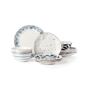 Blue Bay 12 Pc. Dinnerware Set, Service for 4