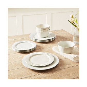 Fluted 12 Pc. Dinnerware Set, Service for 4, Created for Macy's