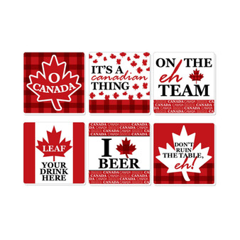 Canada Day - Funny Canadian Party Decorations - Drink Coasters - Set of 6