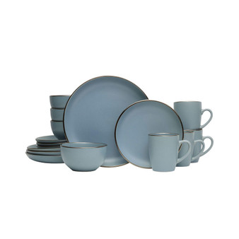 Hadlee Blue 16-Pc Dinnerware set, Service for 4