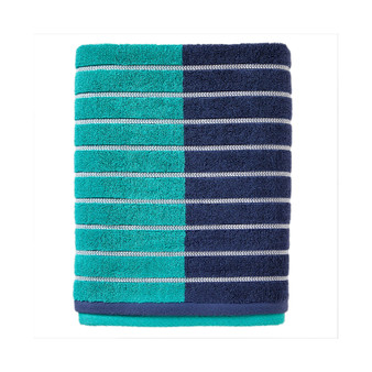 Color Block Stripes Cotton Bath Towel, 50" x 27"