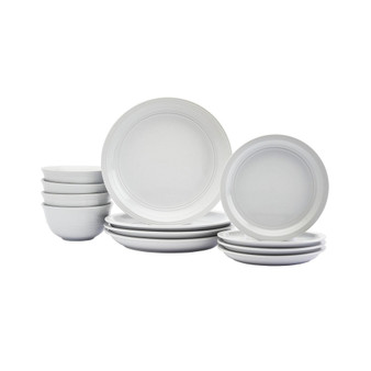 Farmhouse White 12-PC Dinnerware Set, Service for 4