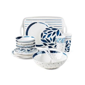 Blue Bay Melamine 20-Piece Dinnerware Set, Service for 4