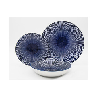 Blue 12 Piece Dinnerware Set, Service for 4