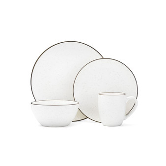 Gourmet Basics by juliana cream 16 pc dinnerware set, service for 4