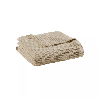 Waffle Weave Cotton Blanket, Twin