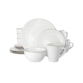 Camil Medici Pearl 16 Piece Dinnerware Set, Service for 4