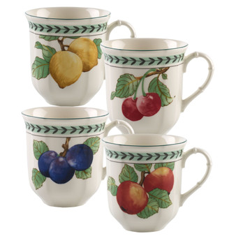 French Garden Modern Fruit Set/4 Assorted Jumbo Mug