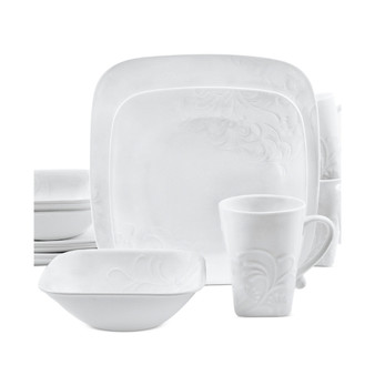 Boutique Cherish Embossed Square 16-Pc. Set, Service for 4