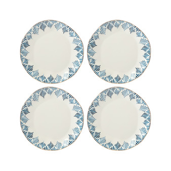 Blue Bay Dinner Plate Set/4  Ikat